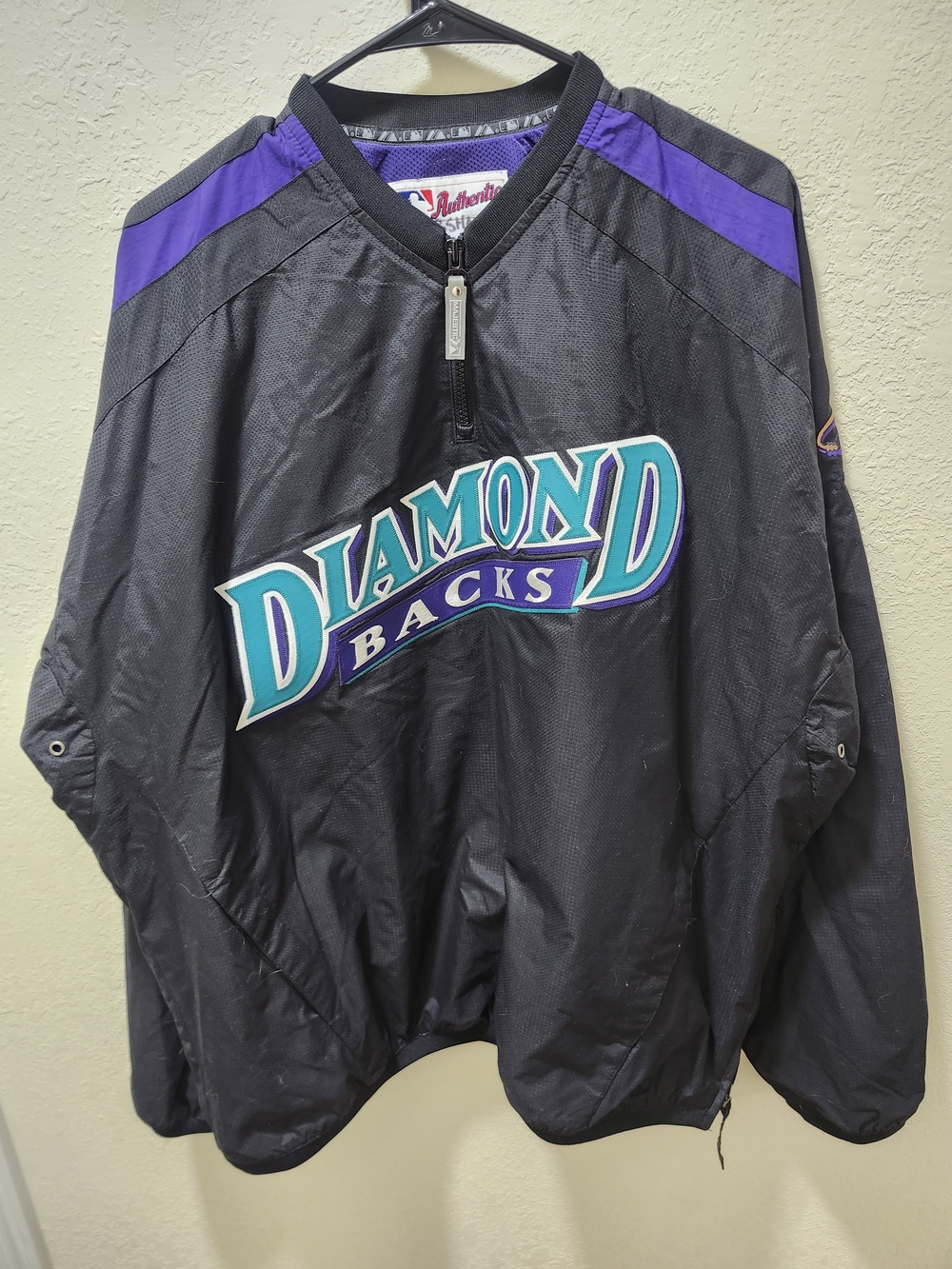 Majestic Arizona Diamondbacks Black and Purple Pullover Windbreaker